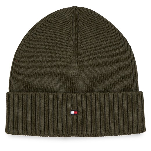 Czapka Tommy Hilfiger Essential Flag Beanie AM0AM10337 Army Green RBN Tommy Hilfiger one size okazja eobuwie.pl