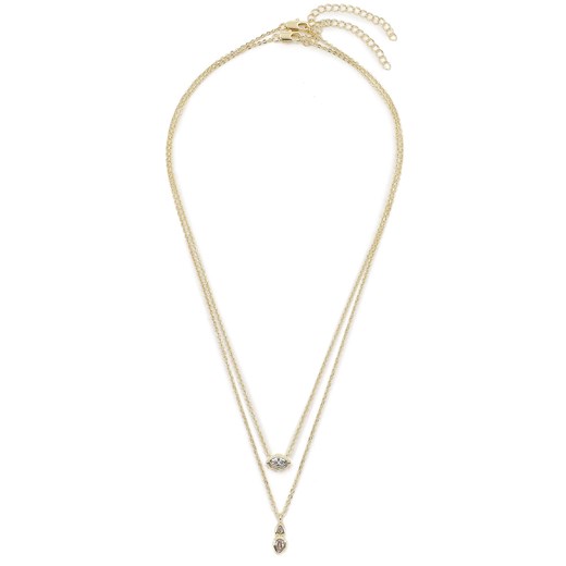 Zestaw 2 naszyjników Luv AJ Stellar Bezel Charm Necklace Set HOL22-N-SBCN-G Gold Luv Aj one size eobuwie.pl