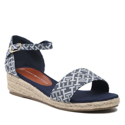Espadryle Tommy Hilfiger Rope Wedge Sandal Denim T3A7-32776-0048 S Denim 806 Tommy Hilfiger 35 eobuwie.pl
