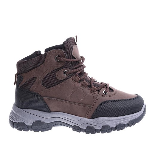 Zimowe brązowe chłopięce buty trekkingowe /B1-1 15394 T534/ ze sklepu Pantofelek24.pl w kategorii Buty trekkingowe męskie - zdjęcie 166890397