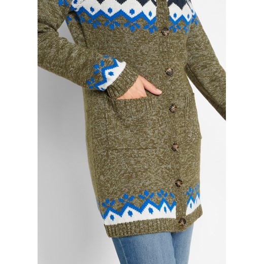 Sweter norweski rozpinany 40/42 bonprix