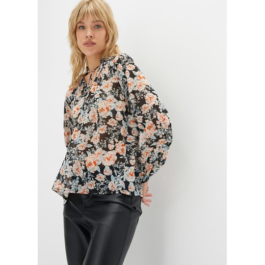Bluzka szyfonowa w kwiatowy wzór 48 bonprix