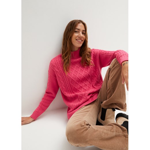 Sweter oversize ze stójką 36/38 bonprix