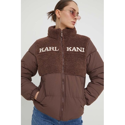 Karl Kani kurtka damska kolor brązowy zimowa ze sklepu ANSWEAR.com w kategorii Kurtki damskie - zdjęcie 166928735