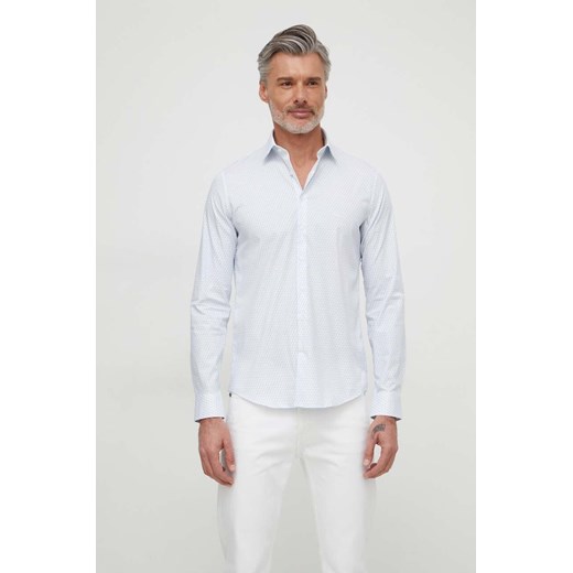 Calvin Klein koszula męska kolor biały slim z kołnierzykiem klasycznym Calvin Klein 39 ANSWEAR.com