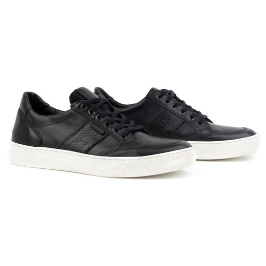 Buty męskie skórzane casual 873KNT czarne ze sklepu butyolivier w kategorii Półbuty męskie - zdjęcie 166937376