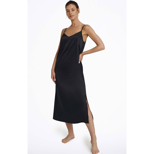 Satynowa koszula nocna damska czarna Marigo 41155-99X, Kolor czarny, Rozmiar M, Esotiq ze sklepu Primodo w kategorii Koszule nocne - zdjęcie 166938389