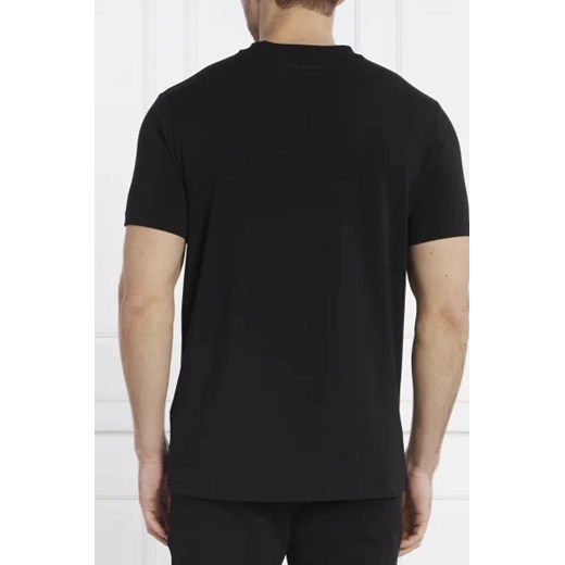 T-shirt męski czarny Karl Lagerfeld z krótkim rękawem z napisem