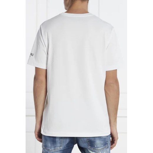 T-shirt męski Iceberg z krótkim rękawem biały z nadrukami 