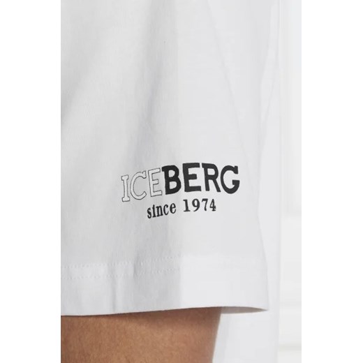 T-shirt męski Iceberg z nadrukami z krótkim rękawem 