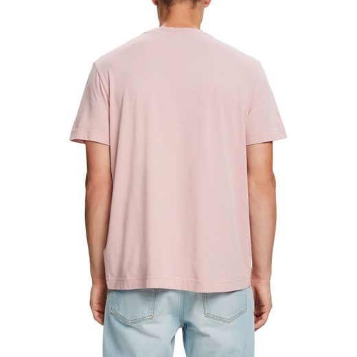 T-shirt męski Esprit różowy z krótkim rękawem 