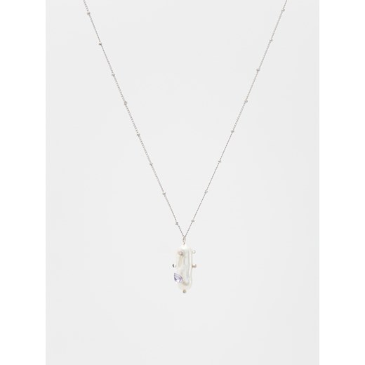 Reserved - Naszyjnik z naturalną perłą - srebrny ze sklepu Reserved w kategorii Naszyjniki - zdjęcie 166948755
