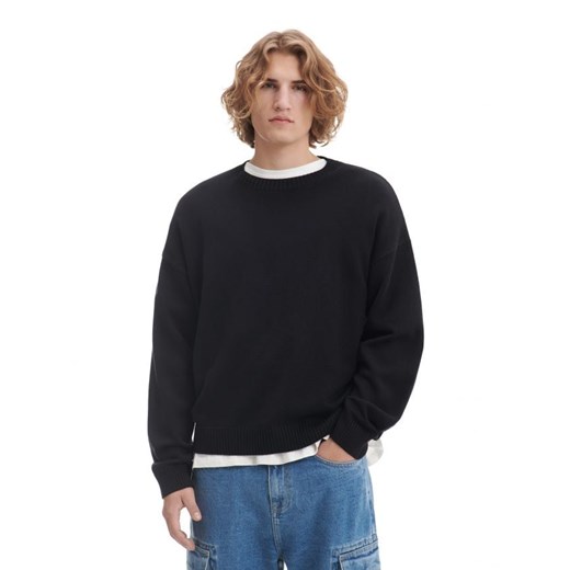 Cropp - Gładki czarny sweter - czarny Cropp XS Cropp