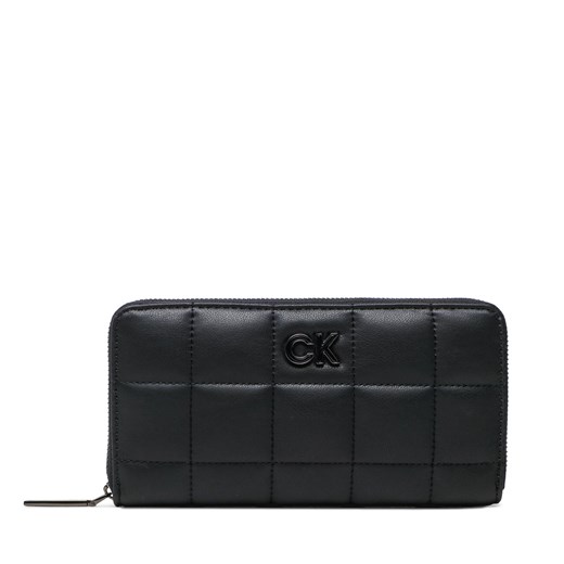 Duży Portfel Damski Calvin Klein Re-Lock Quilt Wallet Lg K60K610494 BAX Calvin Klein one size okazja eobuwie.pl