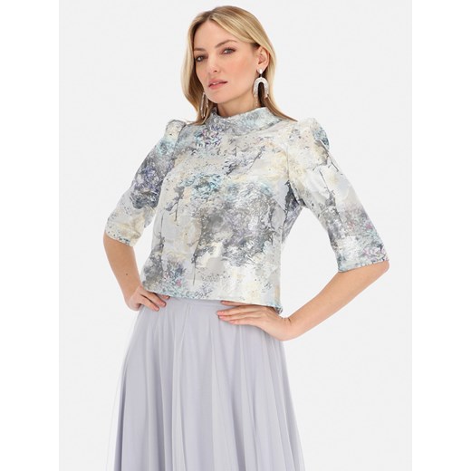 Wizytowa bluzka damska z kwiatowym motywem L’AF Gamma ze sklepu Eye For Fashion w kategorii Bluzki damskie - zdjęcie 166967178