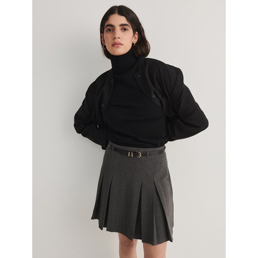 Reserved - Spódnica mini z paskiem - ciemnoszary ze sklepu Reserved w kategorii Spódnice - zdjęcie 166967608