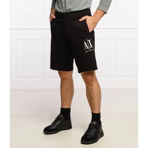 Spodenki męskie czarne Armani Exchange z napisem