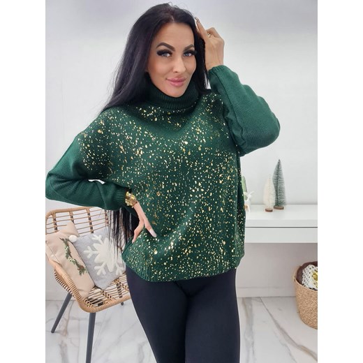 Zielony sweter damski Moda Italia na zimę 