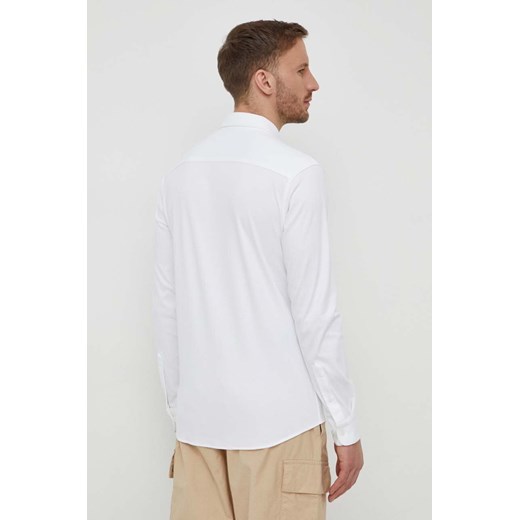 Calvin Klein koszula bawełniana męska kolor biały slim z kołnierzykiem Calvin Klein XL ANSWEAR.com