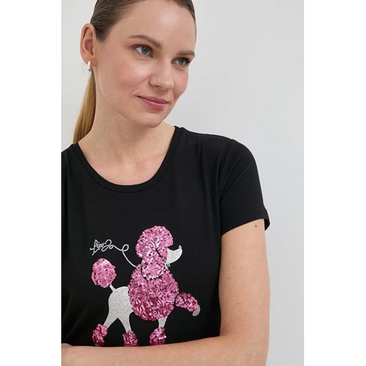 Liu Jo t-shirt damski kolor czarny ze sklepu ANSWEAR.com w kategorii Bluzki damskie - zdjęcie 166977525