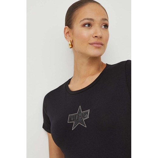 Liu Jo t-shirt damski kolor czarny ze sklepu ANSWEAR.com w kategorii Bluzki damskie - zdjęcie 166977579