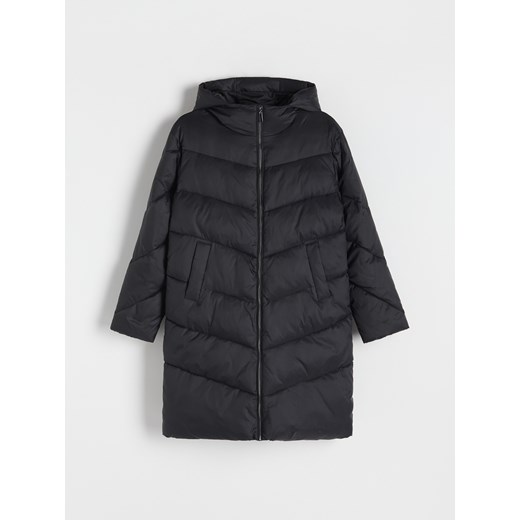 Reserved - Pikowany płaszcz - czarny ze sklepu Reserved w kategorii Płaszcze damskie - zdjęcie 166978559