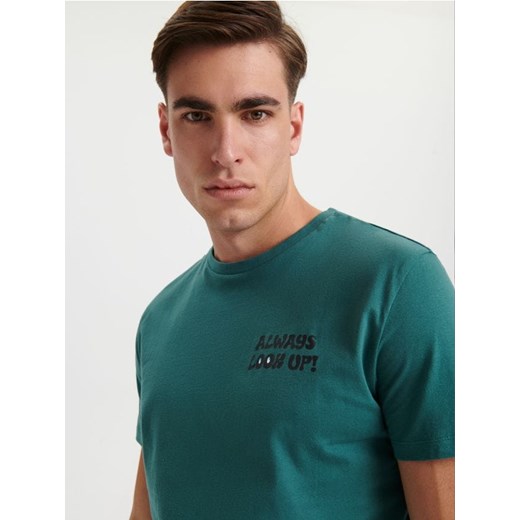 Sinsay - Koszulka z nadrukiem - green spruce ze sklepu Sinsay w kategorii T-shirty męskie - zdjęcie 166979305