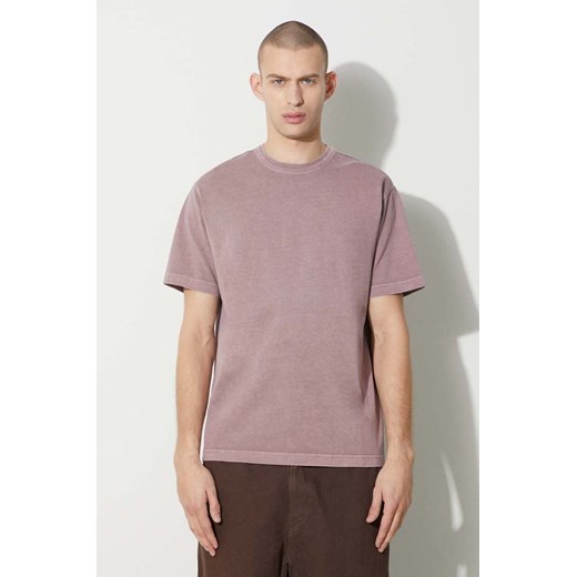 Carhartt WIP t-shirt bawełniany S/S Taos T-Shirt męski kolor różowy gładki I032847.1XFGD ze sklepu PRM w kategorii T-shirty męskie - zdjęcie 166979519