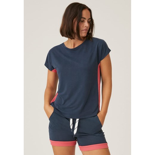 Naturana bluzka damska z krótkim rękawem z okrągłym dekoltem 