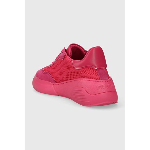 Love Moschino buty sportowe damskie sneakersy różowe sznurowane 