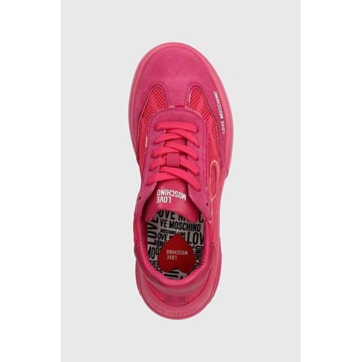 Buty sportowe damskie Love Moschino sneakersy różowe płaskie 