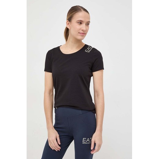 EA7 Emporio Armani t-shirt damski kolor czarny ze sklepu ANSWEAR.com w kategorii Bluzki damskie - zdjęcie 166990809