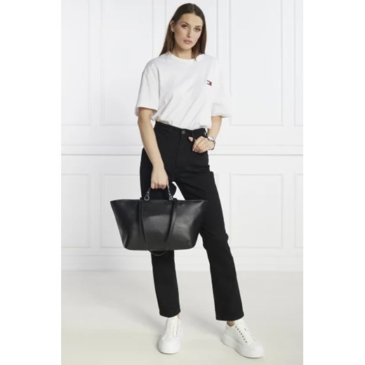 Shopper bag Calvin Klein na ramię ze skóry ekologicznej duża matowa 