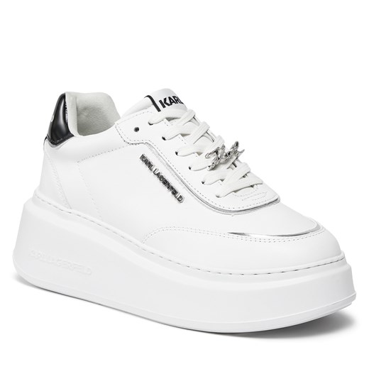 Karl Lagerfeld buty sportowe damskie sneakersy białe na platformie na wiosnę 