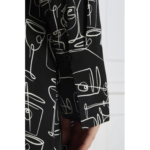 Sukienka Riani casual z długim rękawem w abstrakcyjne wzory midi 