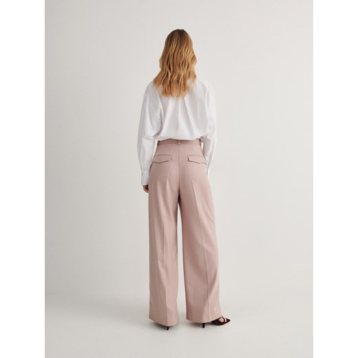 Reserved - Spodnie w tenisowy prążek - brudny róż Reserved XL Reserved