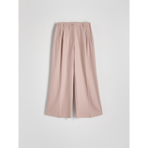 Reserved - Spodnie w tenisowy prążek - brudny róż Reserved S Reserved