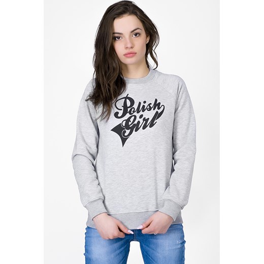 Bluza szara POLISH GIRL basic / casual mybaze-com szary bawełna