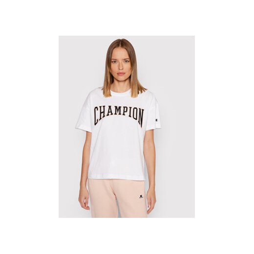 Champion T-Shirt Collegiate Logo 114526 Biały Oversize Champion S promocja MODIVO