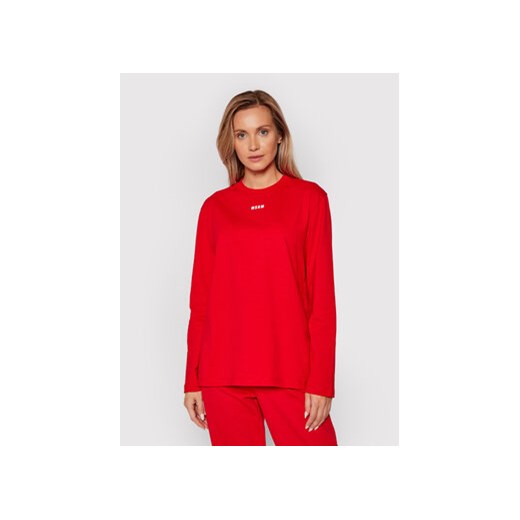 MSGM Bluzka 2000MDM501 200002 Czerwony Regular Fit S promocja MODIVO