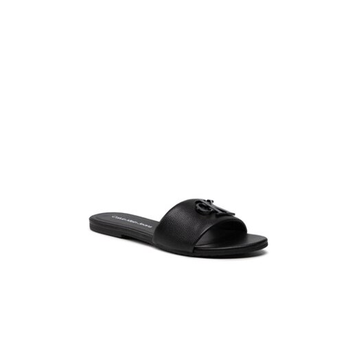 Calvin Klein Jeans Klapki Flat Sandal Hw Lth YW0YW00543 Czarny 40 MODIVO