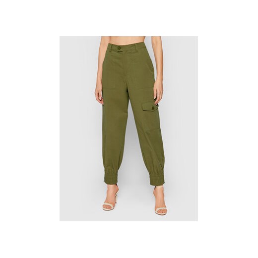 NA-KD Spodnie materiałowe 1018-007272-0031-581 Zielony Relaxed Fit 34 MODIVO okazyjna cena