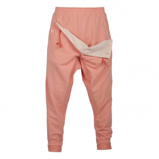 spodnie madoxy dresowe różowe mybaze-com pomaranczowy bez wzorów/nadruków