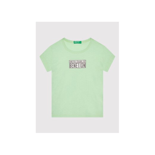 United Colors Of Benetton T-Shirt 3I1XC101Q Zielony Regular Fit United Colors Of Benetton 170 wyprzedaż MODIVO