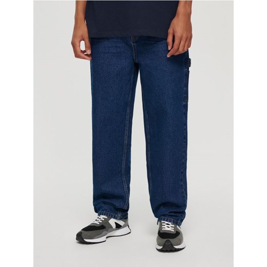 Jeansy straight fit carpenter vintage granatowe House 30/32 okazyjna cena House