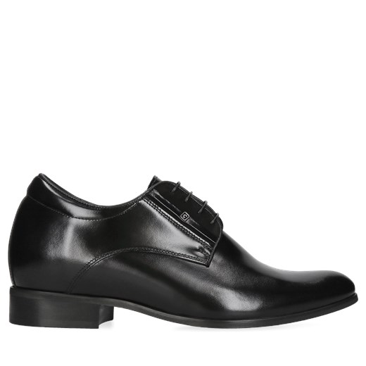 Czarne, eleganckie buty podwyższające, Derby, Conhpol - polska produkcja, Conhpol 41 Konopka Shoes