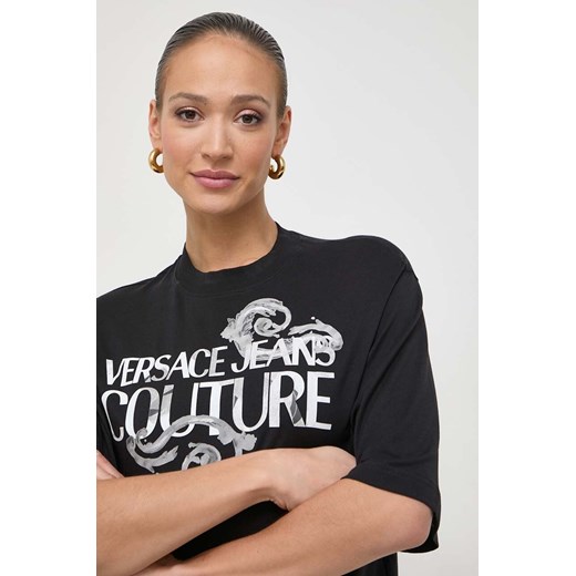 Versace Jeans Couture t-shirt bawełniany damski kolor czarny S ANSWEAR.com