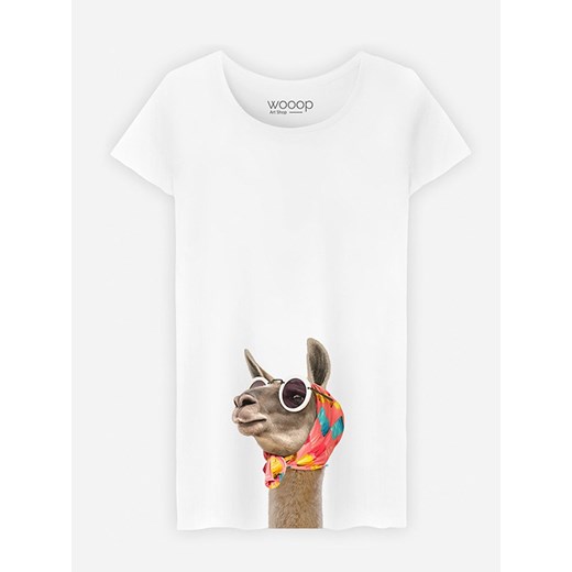 WOOOP Koszulka &quot;Fashion Lama&quot; w kolorze białym ze sklepu Limango Polska w kategorii Bluzki damskie - zdjęcie 167340859