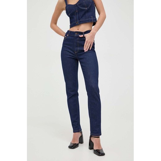 Moschino Jeans jeansy damskie kolor granatowy ze sklepu ANSWEAR.com w kategorii Jeansy damskie - zdjęcie 167347949