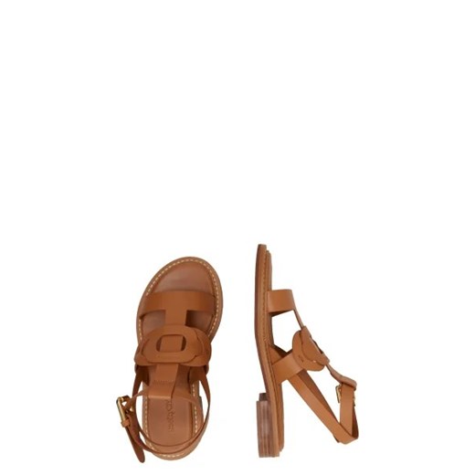 Sandały damskie See By Chloé casual brązowe na lato na płaskiej podeszwie 